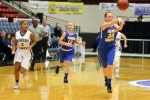 Action between Sarasota Christian (dark) and Academy at the Lakes in the girls basketball Class 2A State Semifinal on Tuesday at The Lakeland Center. STAFF PHOTO / DENNIS MAFFEZZOLI